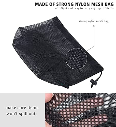 iBasingo Black Drawstring Mesh Bags Nylon Stuff Sack 5-Pack BVP04 — view 5