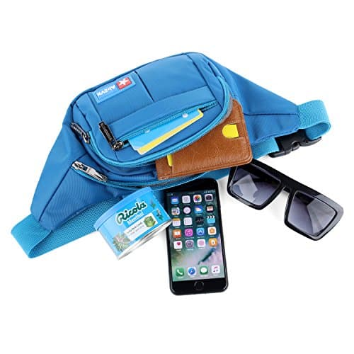 Bumbags and Fanny Packs for Running Hiking Waist Bag Outdoor Sport Hiking Waistpack for Men Women (Blue) — view 3