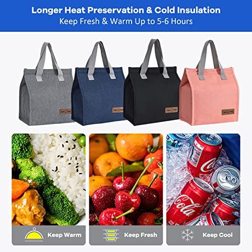 Yikki Lunch Bags for Women Men, Small Insulated Leakproof Cool Bags, Cyan — view 6