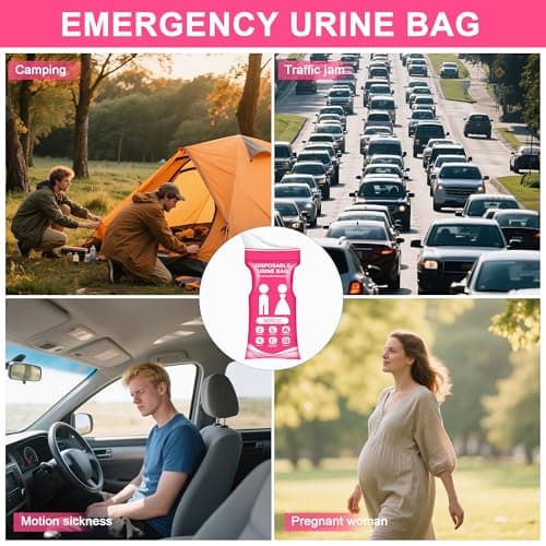 SZWLJ 12Pack 900CC Blue & Pink Disposable Urine Bags for Camping Essentials — view 5