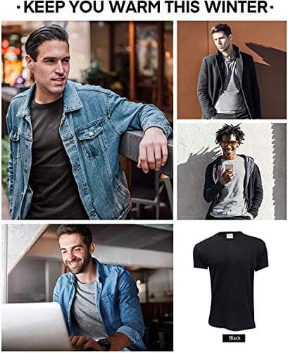 Thread Linens 3 Pack Mens Thermals T Shirt, Body Warmer Base Layer Thermal Underwear Mens Thermal Top for Men Size S-XXL (Black, L) — view 2