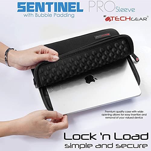 TECHGEAR Sleeve Pouch for iPad A16 11" (11th Gen), Air 1–5, iPad 10.9" (2022), 10.2, 9.7, iPad Pro 11" (1st–5th Gen), Air/Pro 10.5" Neoprene Protective Zipper Sleeve Bag with Bubble Padding & Pocket — view 2