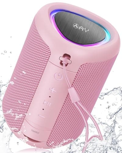 AY Portable Bluetooth Speaker with Lights, Powerful Crystal Clear Sound, IPX5 Waterproof, All Day Playtime, AUX&TF-Card Input, Bluetooth 5.3, TWS Paring, Small Wireless Speaker for Outdoor, Gift Ideas