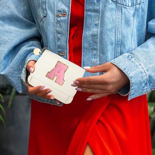 Girls Wallet, Initial Women's Wallets, White Small Wallet for Kids with 5 Card Slots Holder, Personalised Purses Gifts for Girls and Women, Birthday Gift, Christmas Gifts, Travelling Wallets Gift (A) — view 4