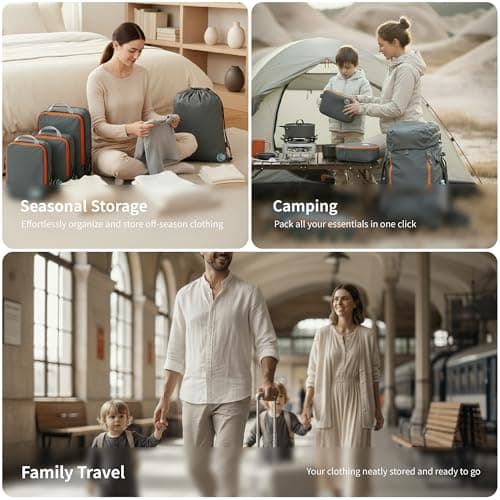 Cipway Compression Packing Cubes for Carry-On Luggage, 5 Set Expandable Compressible Travel Packing Organizers Essentials (Grey) — view 6