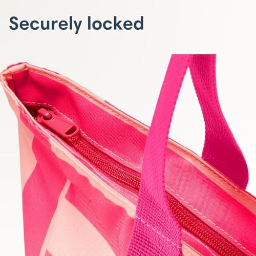 LARKSON Beach Bag Women & Men Pink - Linn - Large Tote Bag With Compartments For Beach, Pool, Holiday - With Zipper - Lightweight — view 5