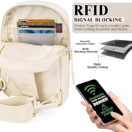 ALANTOP Small RFID Crossbody Bag for Women – Anti-Theft Sling Chest Bag with RFID Blocking, Lightweight Water-Resistant Fabric, Adjustable Strap – Ideal for Travel, Daily Commute, Walking — view 3