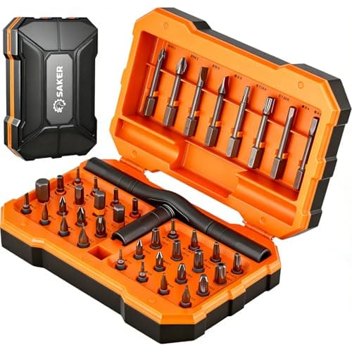 Saker 42-in-1 Magnetic Screwdriver Set with Ratchet T Handle Multi-Bit Tool Kit for Father Gifts Home, Computer, Bicycle, Furniture, and DIY Projects Dark Orange