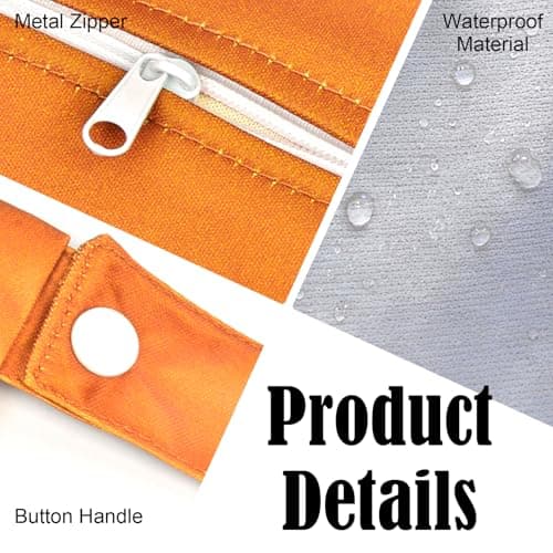 2 Pcs Travel Laundry Bags (Large 55x45cm & Small 40x31cm) - Waterproof Washing Bags for Laundry with Double Zippers, Dirty Clothes Bags with Handle for Travel, Gym, Camping (Orange-Green Gradient) — view 3