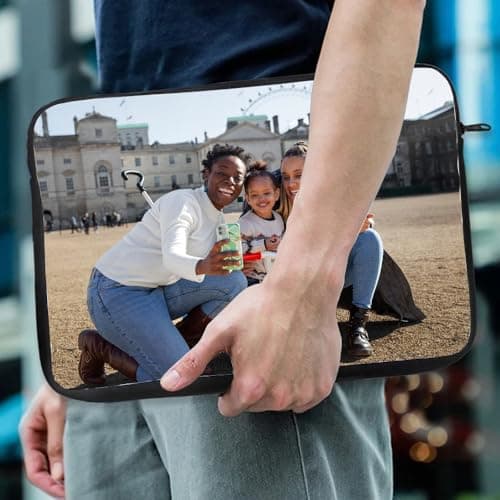 Personalised with your own Text/Image/Any Name themed Slim Fit The Ideal Travel Bag To Keep Your Lap top Safe Compatible W / 13” / 14” / 15” Laptop Sleeve Unique Laptop Accessories (14") — view 4