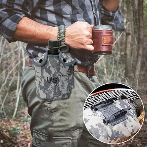 Portable Water Canteen Lightweight Drop-Resistant Aluminum Cup, Cover — view 2