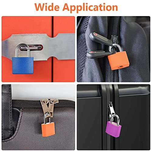 Flintronic 3 Pack Suitcase Lock with Key - Small Padlock for Travel Backpack, Play, Fitness (Rose Red/Orange/Blue) — view 5