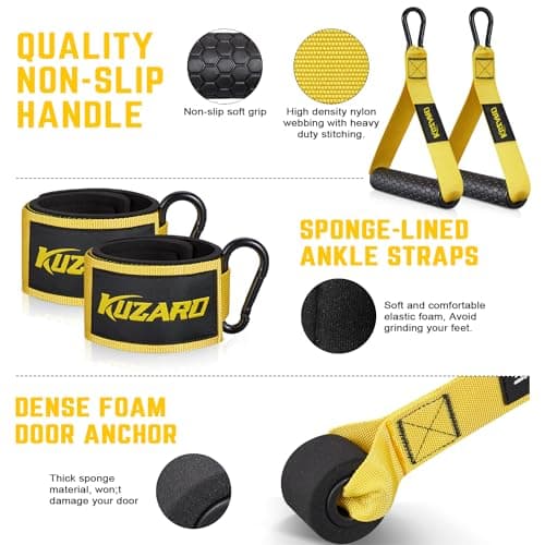 KUZARO Heavy Resistance Bands 300/360 lbs, Resistance Bands Set for Men, Exercise Bands with Handles, Home Gym Equipment for Strength & Muscle Training, Physical Therapy, Stretching (300LBS) — view 5