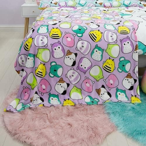 Squishmallows Officially Licensed Fleece Throw Blanket | Super Soft Warm Purple Throw, Playful Design | Perfect For Home, Bedroom, Sleepovers & Camping | Size 100 x 150cm — view 4