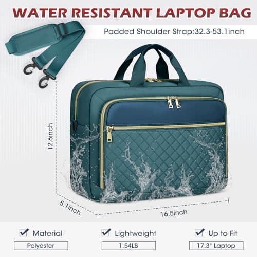 NEWHEY Laptop Bag for Women 17.3 inch Large Briefcase Teacher Work Bag — view 3