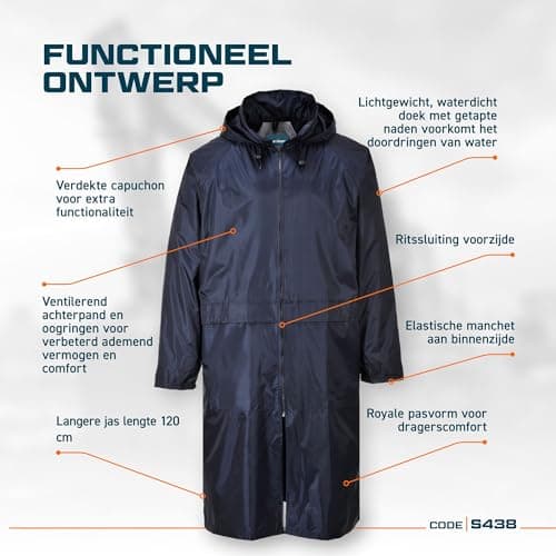 Portwest S438 Classic Rain Jacket Waterproof Hooded Lightweight — view 4