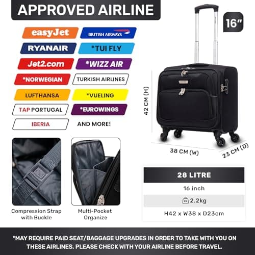 Skylark Lightweight Laptop Bag with Quick-Rolling Wheels and Easy-Access Front Pocket - fits Laptops up to 16 inch (40 cm), Black — view 6