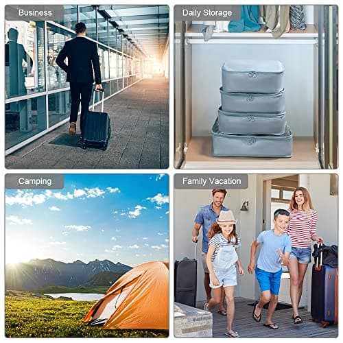 OSDUE Packing Cubes for Suitcase, 8PCS Thickening Travel Organiser Packing Bags Lightweight Travel Accessories Organizers Essentials Clothes Shoes Cosmetics Toiletries Storage Bags — view 6