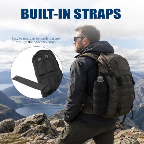 2 Pcs Water Bottle Holder, for Molle Water Bottle Pouch & 2 Carabiner — view 5