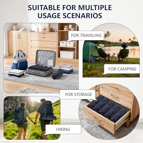 Small Vacuum Storage Bags for Travel 2 Pack（Black-1S-1M） — view 6