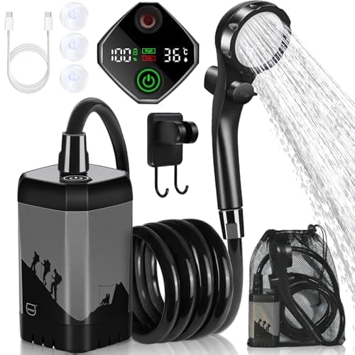 7800mAh Upgrade Portable Camping Shower with Digital Display & Temperature