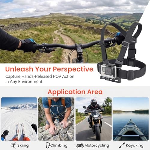 Minifactory 47 in 1 Action Camera Accessories Kit Compatible with GoPro Hero 13 12 11 10 9 8 7 6 5, AKASO DJI Action Insta360, Chest Head Strap Mounts & Carry Case — view 5