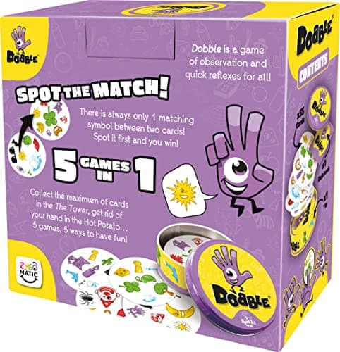 Asmodee | Dobble | Fun Family Card Game | Fast-Paced Observation Game | 15 Min Playtime | 2-8 Players | Ages 6 and up | Tin Box & 55 Cards — view 3