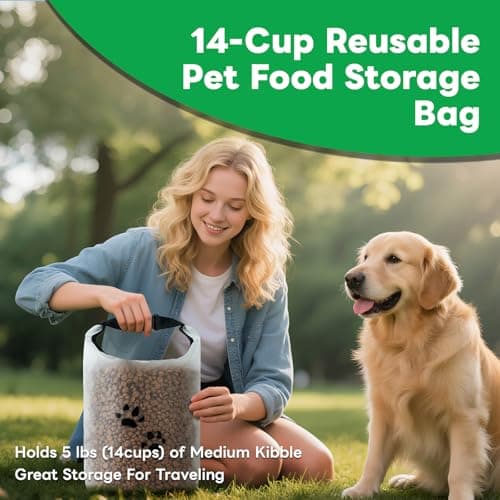 NursCare Dog Food Storage Bag with Roll-Top Closure, for Traveling, Camping, Boarding, 14 Cups, M. — view 3