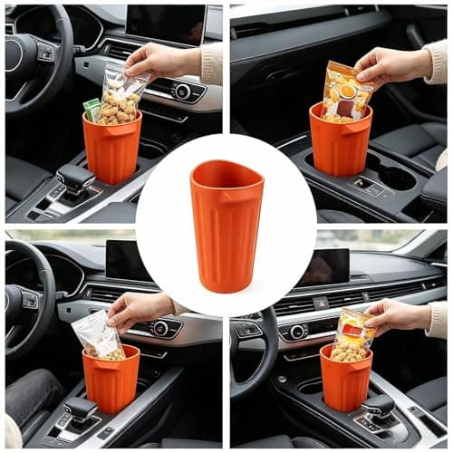 Car Garbage Can, Silicone Waste Organizer, Small Door Bin — view 5
