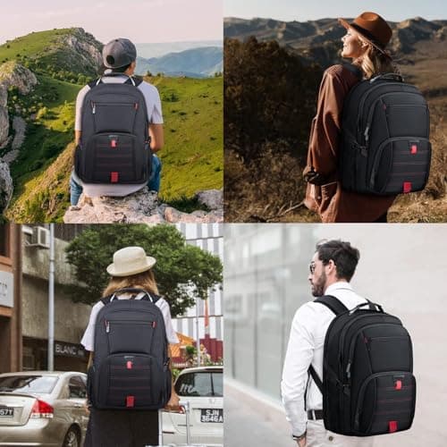 ANTERK Extra Large Travel Laptop Backpack 17.3 In Carry on Backpack for Men — view 6