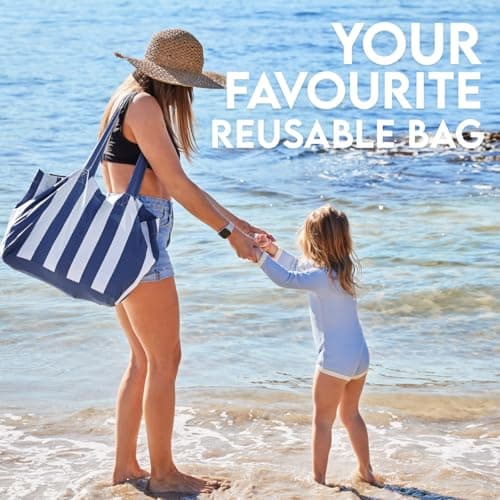 Dock & Bay Everyday Beach Tote Bag - Reusable Beach Handbag & Shopping Carrier - Cabana - Malibu Pink — view 4