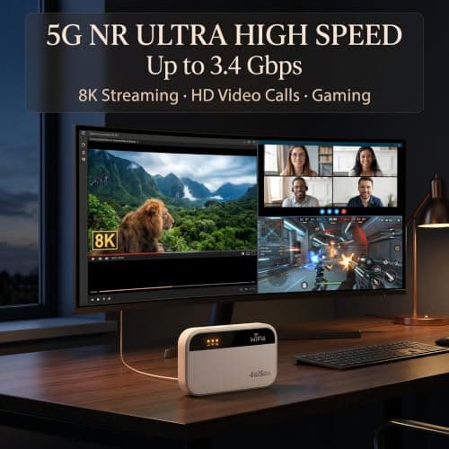 5G Portable WiFi 6 Router, 3000mAh Battery, SIM-Free, Up to 15 Devices — view 2