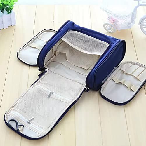 Travel Hanging Toiletry Bag for Women and Men, Toiletries Organizer, Bathroom Shaving Kit for Cosmetics, Makeup Case Wash Bag (Gold R) — view 6
