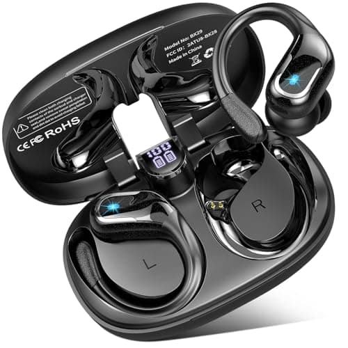 Ltinist Wireless Earbuds, Bluetooth 5.4 Headphones Sport 75H Stereo, Black — view 4