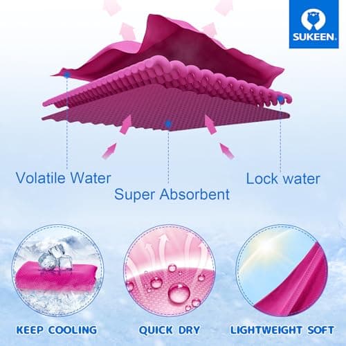 Sukeen Cooling Towel, 40"x12" Cooling Towels for Men Women, Quick Dry Ice Towel for Outdoor Work, Gym, Camping, Travel, Sweat, Yoga, Sports, Fitness — view 4