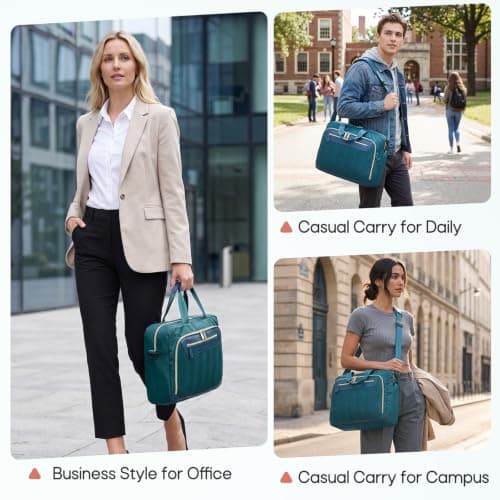 RAINSMORE 17.3 Inch Laptop Bag for Women Water Resistant Briefcase — view 2