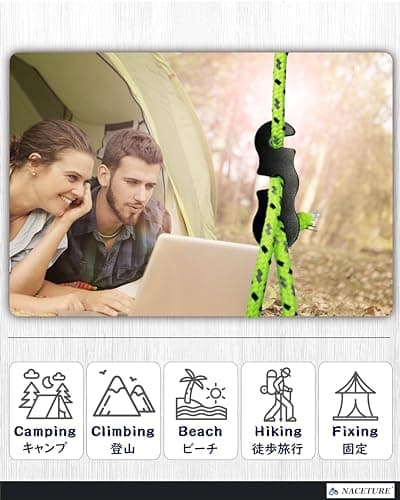 Rope Tensioner (10 Pack) Aluminum Alloy Camping Tent Guyline Cord Adjuster Camping of Gear for Camping, Hiking, Backpacking Ultralight Tent Stakes Guy Lines (Black 10 Pack) — view 3