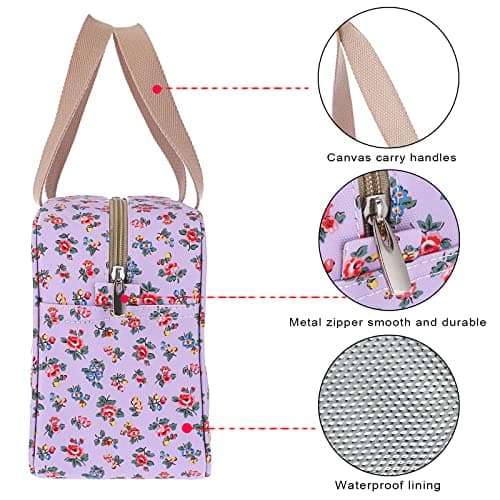 IGNPION Woman Large Travel Toiletry Bag Waterproof Wash Bag Make up Organizer Bag Cosmetic Bag Swimming Gym Bag (Purple Small Flower) — view 3