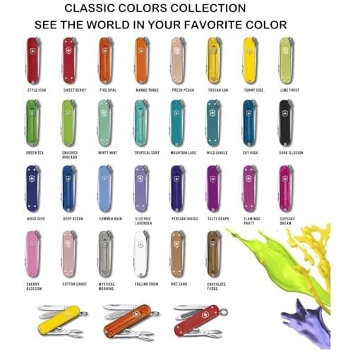 Victorinox Classic SD Mini Swiss Army Knife, Camping Pocket Knives, 7 Functions, Blade, Keyring, Magenta — view 6