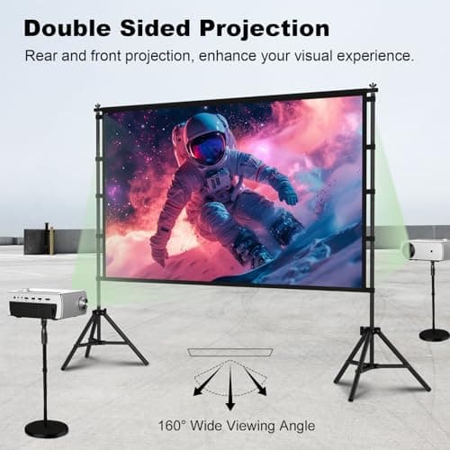 Wootfairy 100Inch Projector Screen with Stand, Portable and Foldable Screen — view 5