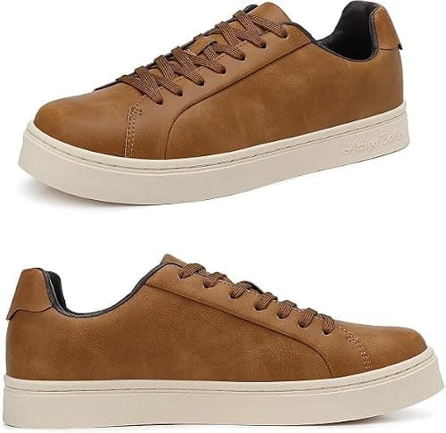 Men's Sneakers Casual Shoes Lightweight Leather White Black — view 6