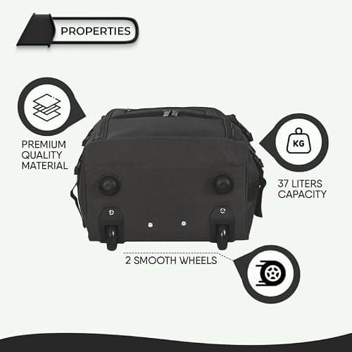 WEAVERS: Under Seat Suitable for Ryan Air and Easy Jet. Carry On Cabin Bag with Wheels Flight Approved Hand Luggage. 35L Capacity, Lightweight 1.5 kg. (Size - 45cm x 35cm x 20cm | Color - Black) — view 6