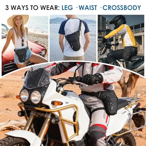 Sockywin Leg Bag, Motorcycle Thigh Bag with Straps Splash-Resistant Drop Leg Pouch for Men Women Reflective Strips Waist LegBag for Cycling Hiking Camping Outdoor Sports Accessories — view 6