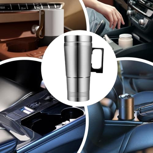 Car Electric Heated Travel Mug - 12V/24V Voltage Kettle | Stainless St — view 3