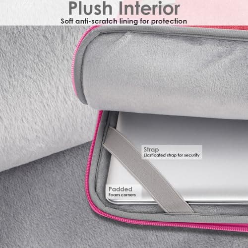 TECHGEAR Case for 12.8" - 13.6" Laptops, Portable Multi-function Laptop Case with Adjustable Shoulder Strap, Luggage Strap & Suppressible Handles, Portable Sleeve Organiser Case Cover + Pockets PINK — view 6