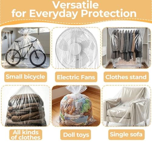 5 Pcs Extra Large Clear Plastic Storage Bags, 100×152cm Suitcase Cover — view 3