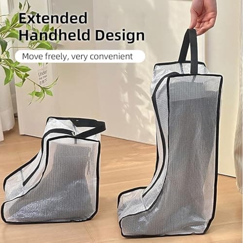 Tgsedr 2 Set Boot Storage Boot Bag Portable Boots Storage Proof Dust Shoe Storage Bag Boots Protector Bag Boot Organizer for Travel Hunting Hiking Fishing (Long + Short) — view 3