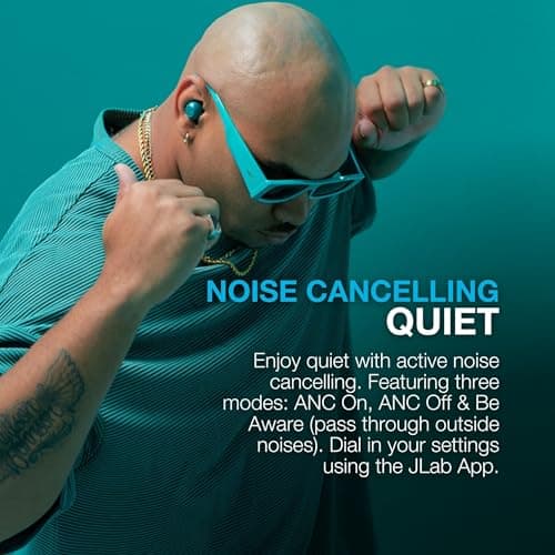 JLab Go Air Pop ANC Earbuds with Mic - Bluetooth, Teal — view 2