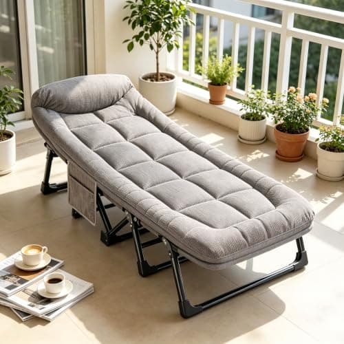 NCONCO Camp Bed for Adults,Oversized Adjustable Folding Travel Cot Portable — view 5