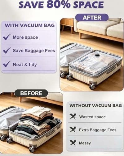 OQIMAX Vacuum Storage Bags with Rechargeable Pump, 6-Pack Space Saver Bags — view 2